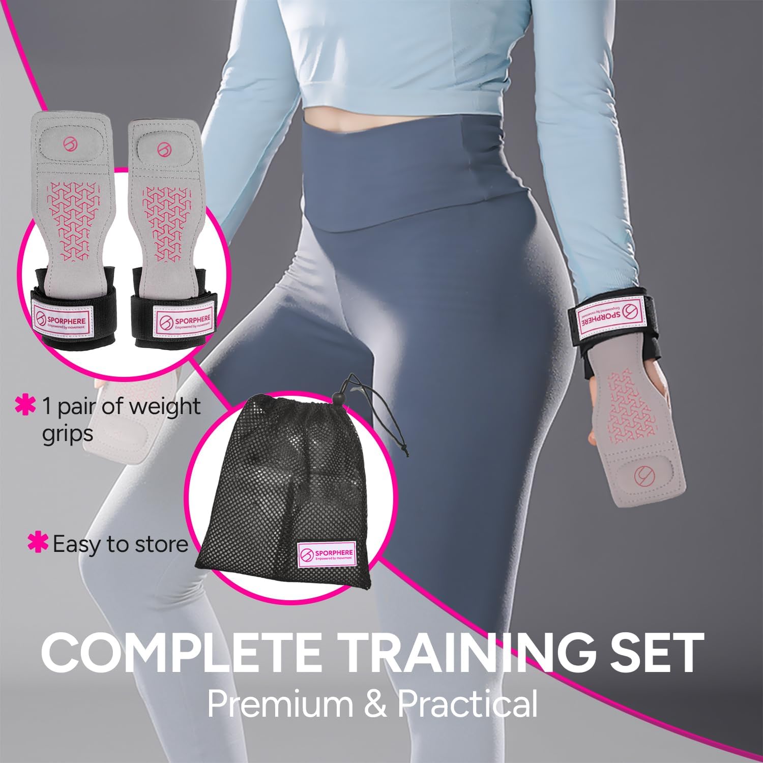 Premium Crossfit Grips for Women – Anti-Slip Lifting Grips & Wrist Straps for Weightlifting, Workout, Deadlift, Pull-Ups, Barbell, Easy-to-Clean, Odor Free, Size Small & Medium